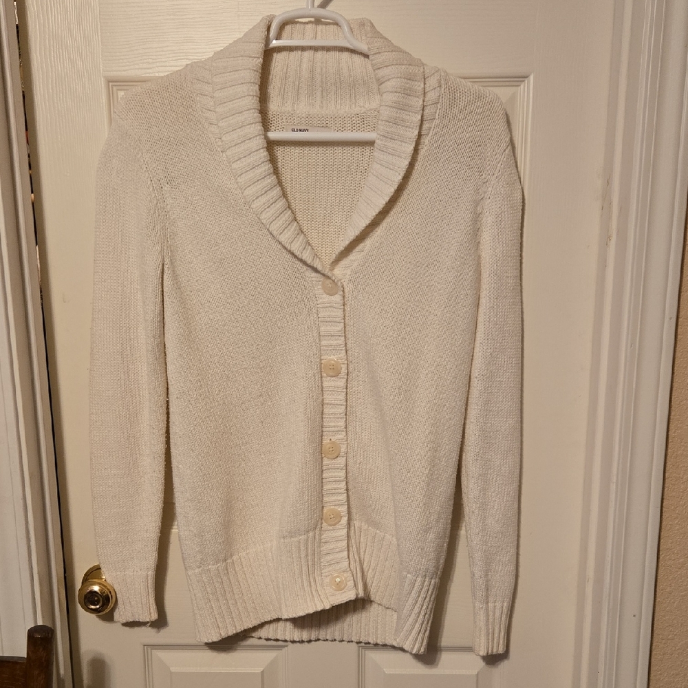 Old Navy Women's Cream Colored Cardigan - Picture 2 of 11